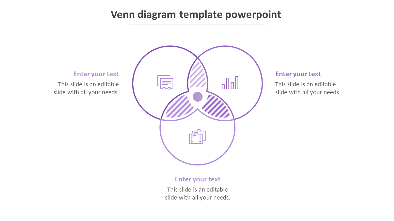 venn diagram template powerpoint-purple